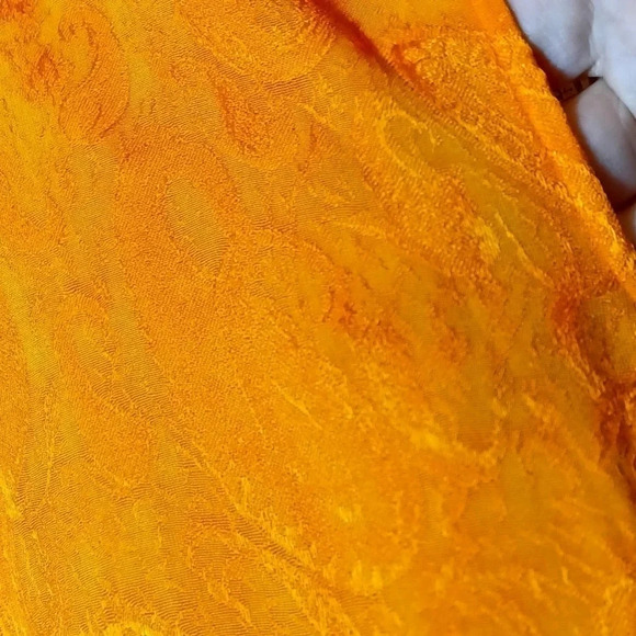 Zara textured ankle jumpsuit jacquard collared raw hem orange size xs - Picture 6 of 10